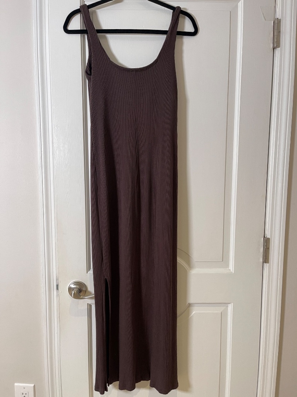 Shore stretch Pencil chocolate long dress women XL - Picture 2 of 8